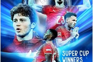 祝贺国脚夺欧超杯，葡萄牙官方晒海报：葡萄牙天才闪耀欧洲之巅✨